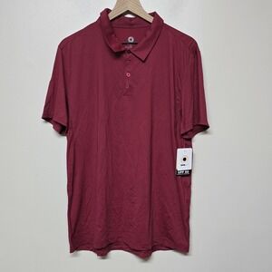 BloqUV UPF 50 Polo‎ Shirt Men's Large Red Wine Short Sleeve Sun Protection